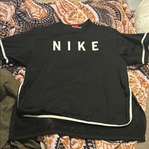 Nike Black Mesh Tee with White Trim